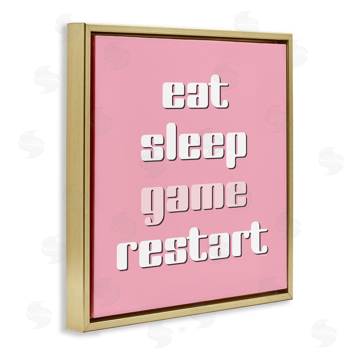 Gamer Phrases on Pink Gold Floating Frame Canvas Wall Art, Home Decor by Yass Naffas Designs