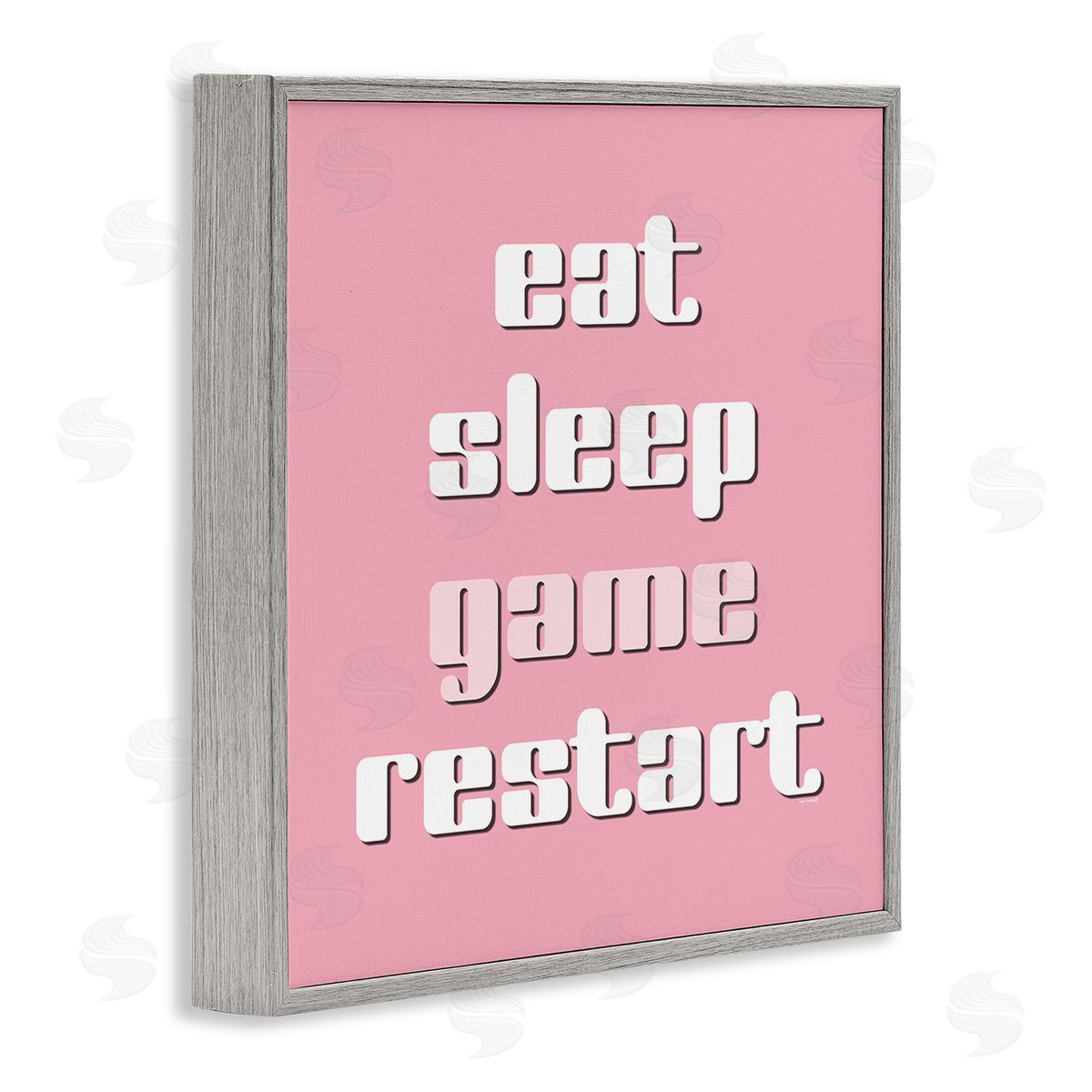 Gamer Phrases on Pink Grey Frame Print Wall Art, Home Decor by Yass Naffas Designs