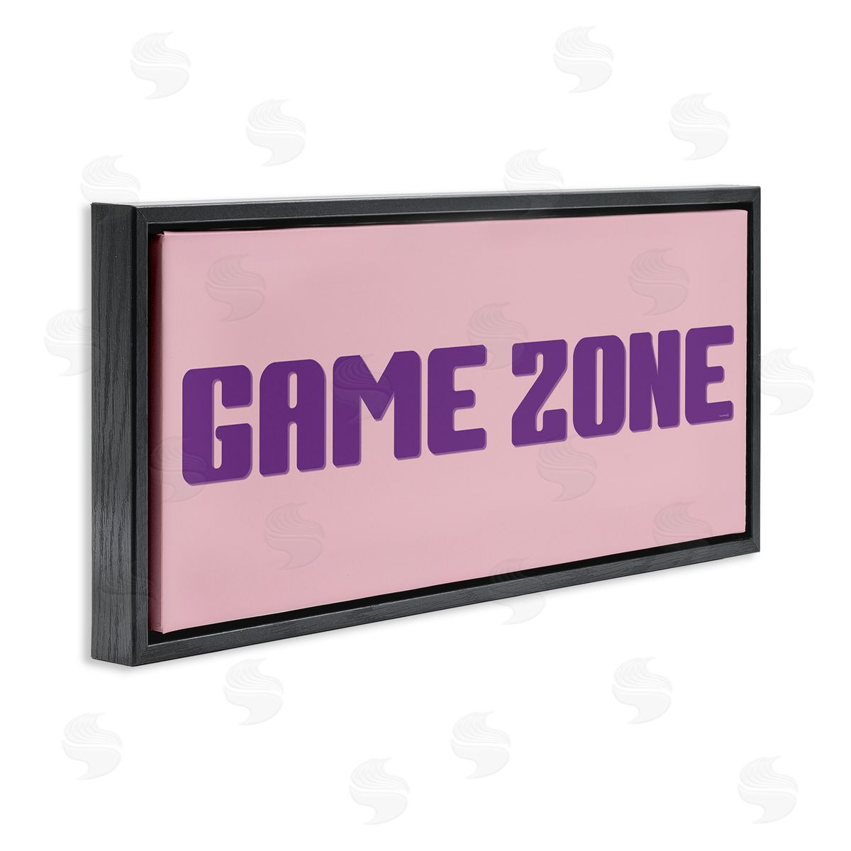 Game Zone Purple & Pink Black Floating Frame Canvas Wall Art, Home Decor by Yass Naffas Designs