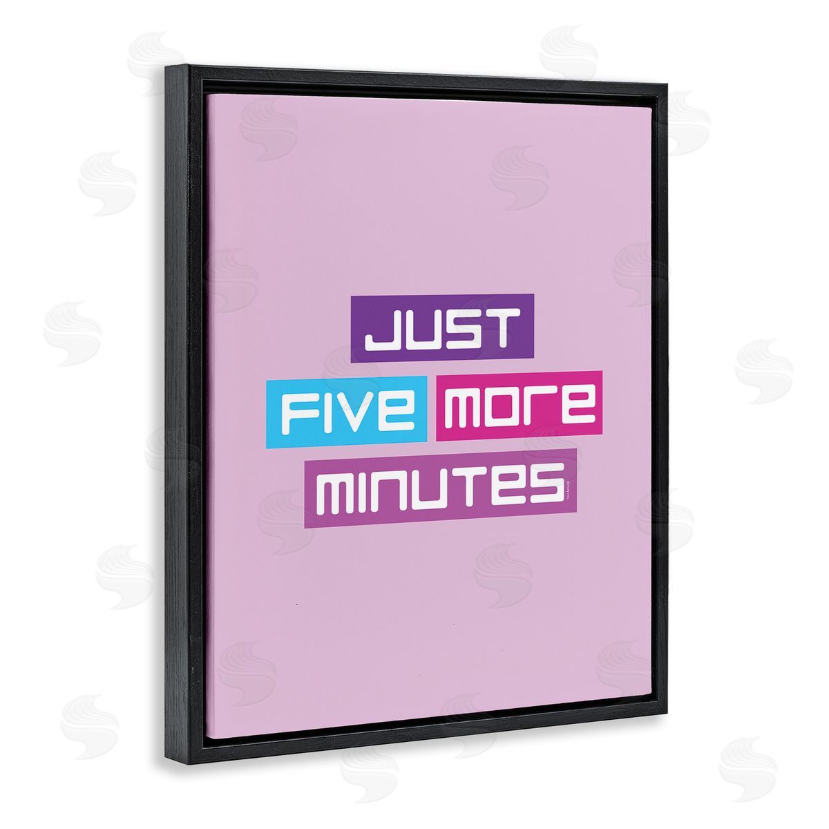 Just Five Minutes Gamer Black Floating Frame Canvas Wall Art, Home Decor by Yass Naffas Designs