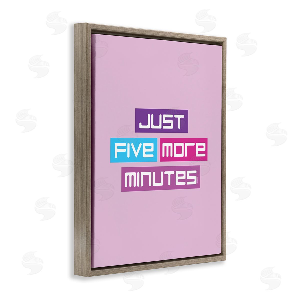 Just Five Minutes Gamer Brown Floating Frame Canvas Wall Art, Home Decor by Yass Naffas Designs