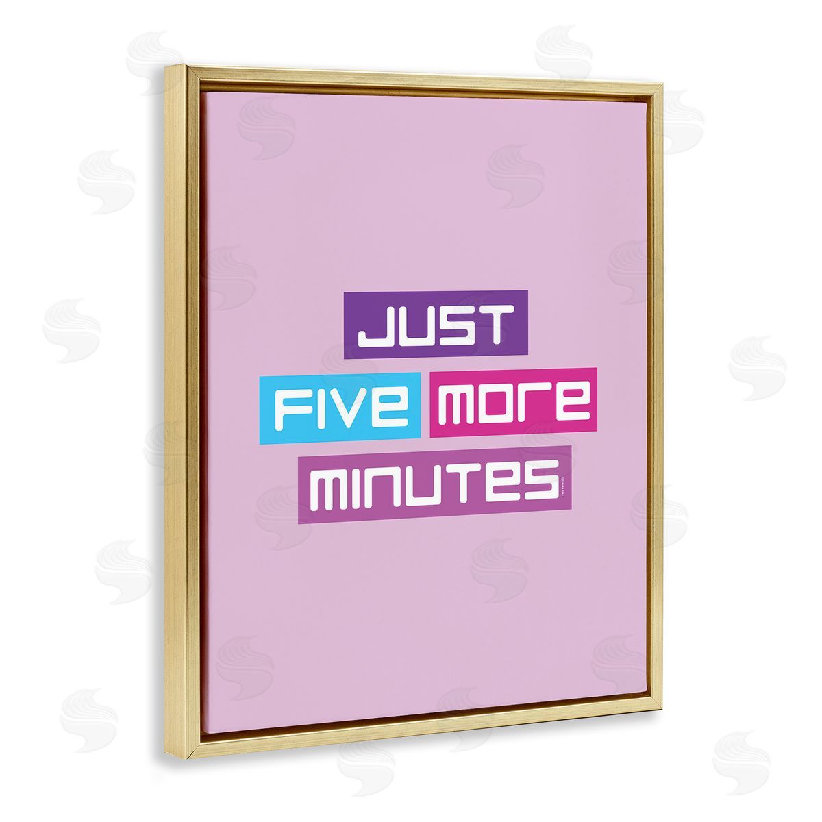 Just Five Minutes Gamer Gold Floating Frame Canvas Wall Art, Home Decor by Yass Naffas Designs