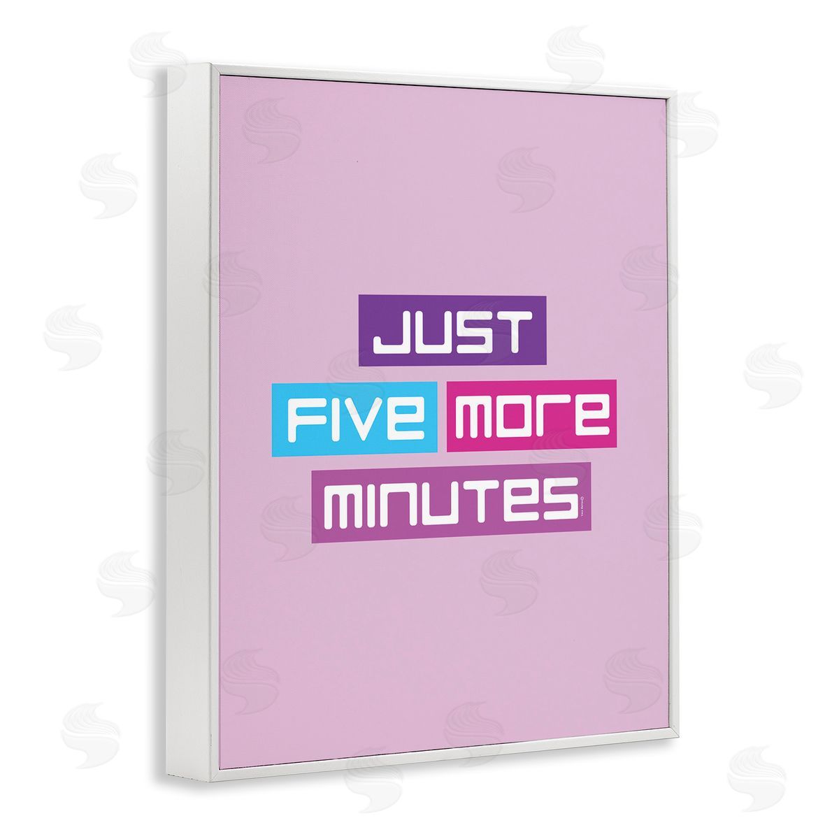Just Five Minutes Gamer White Frame Print Wall Art, Home Decor by Yass Naffas Designs