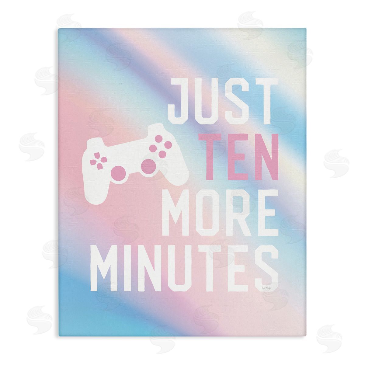 Pastel Ten More Minutes Gamer Canvas Wall Art, Home Decor by Lux + Me Designs