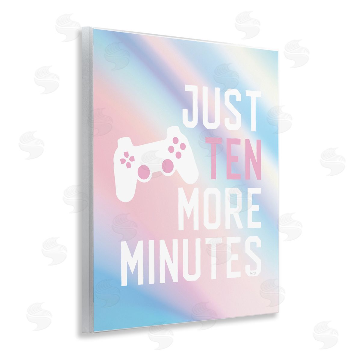 Pastel Ten More Minutes Gamer Wood Plaque Wall Art, Home Decor by Lux + Me Designs