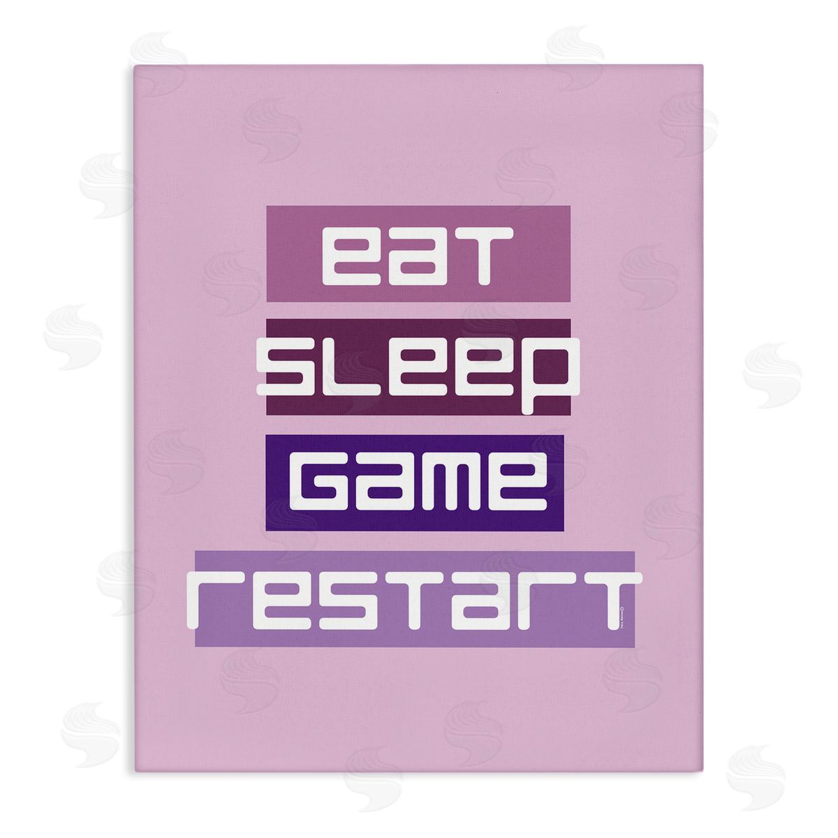 Eat Sleep Game Restart Canvas Wall Art, Home Decor by Yass Naffas Designs