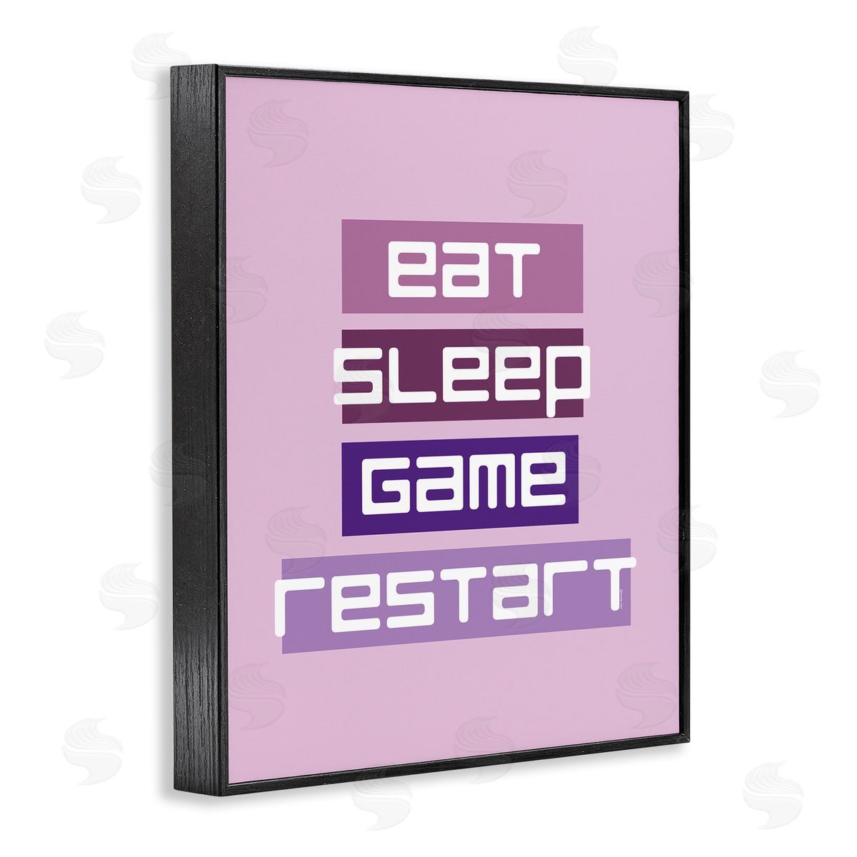 Eat Sleep Game Restart Black Frame Print Wall Art, Home Decor by Yass Naffas Designs