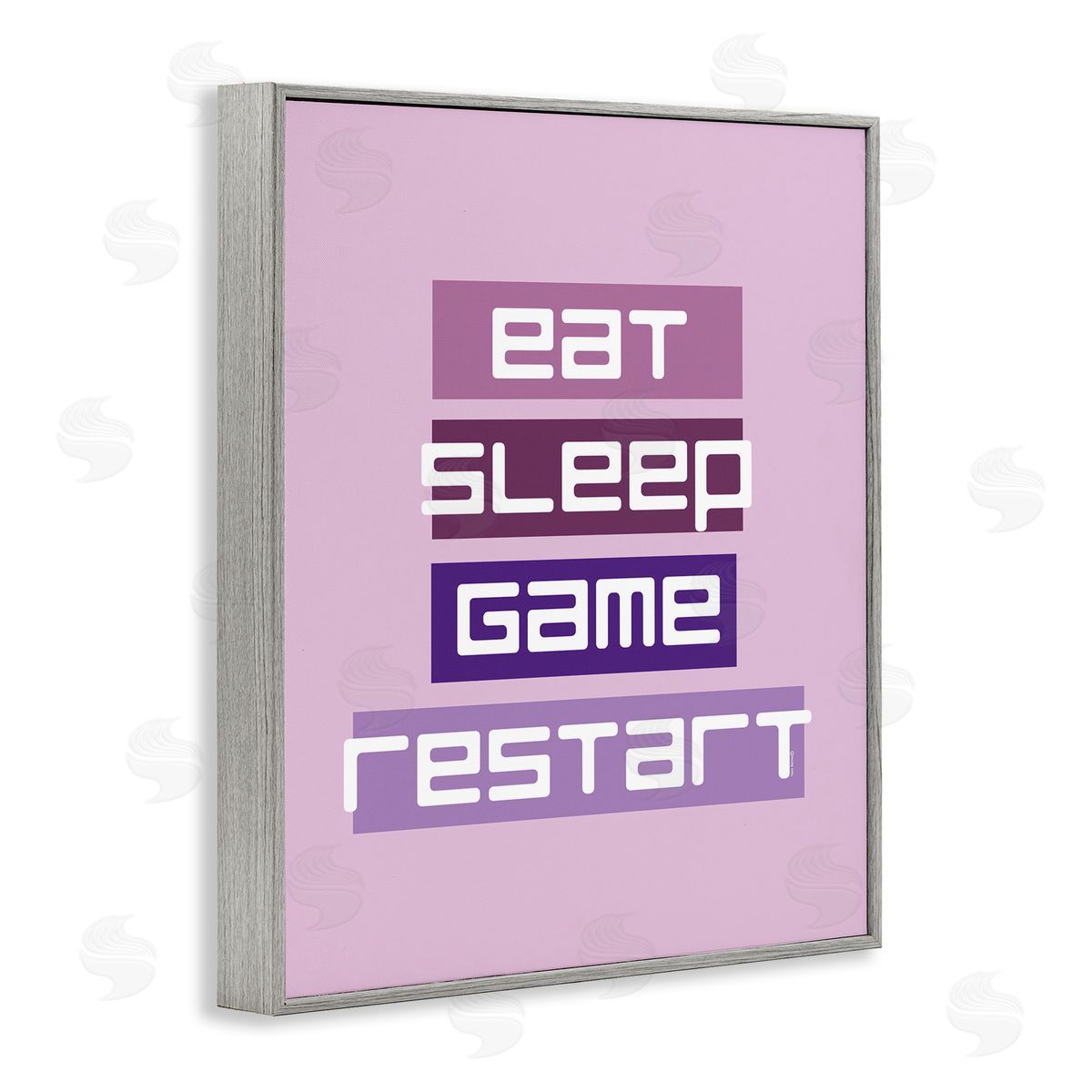 Eat Sleep Game Restart Grey Frame Print Wall Art, Home Decor by Yass Naffas Designs