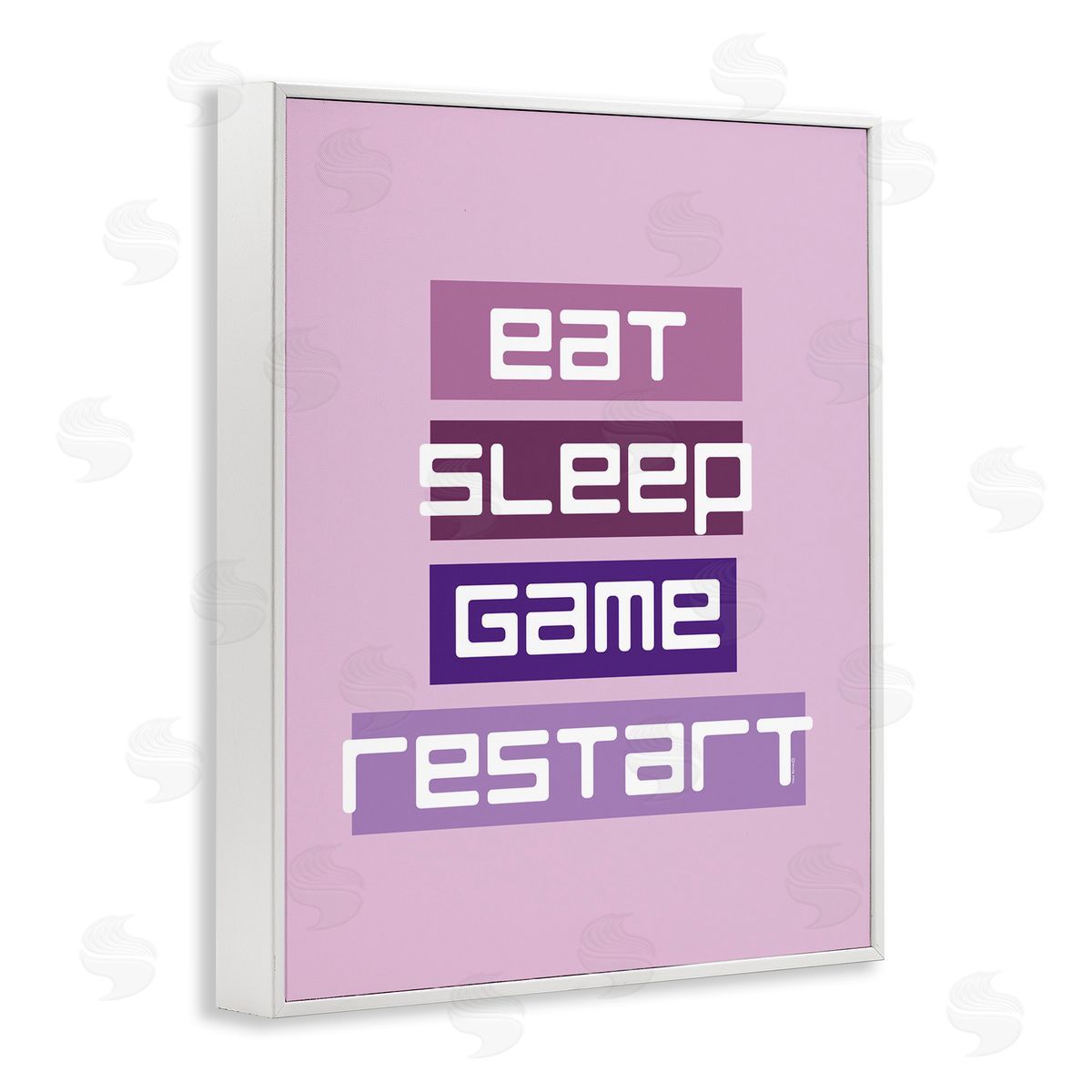 Eat Sleep Game Restart White Frame Print Wall Art, Home Decor by Yass Naffas Designs