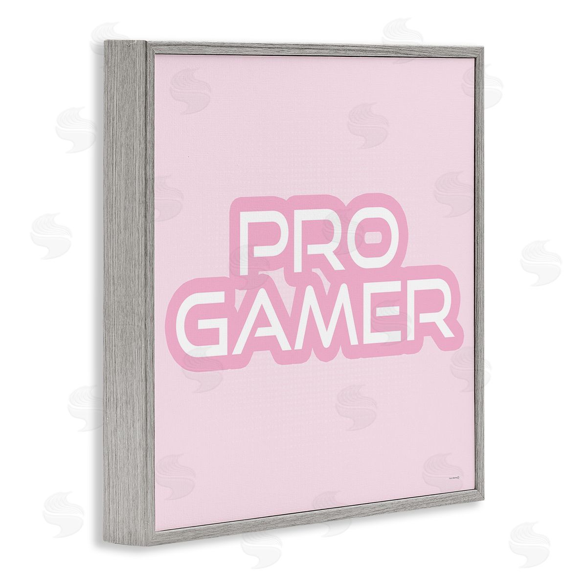 Pastel Pink Pro Gamer Grey Frame Print Wall Art, Home Decor by Yass Naffas Designs