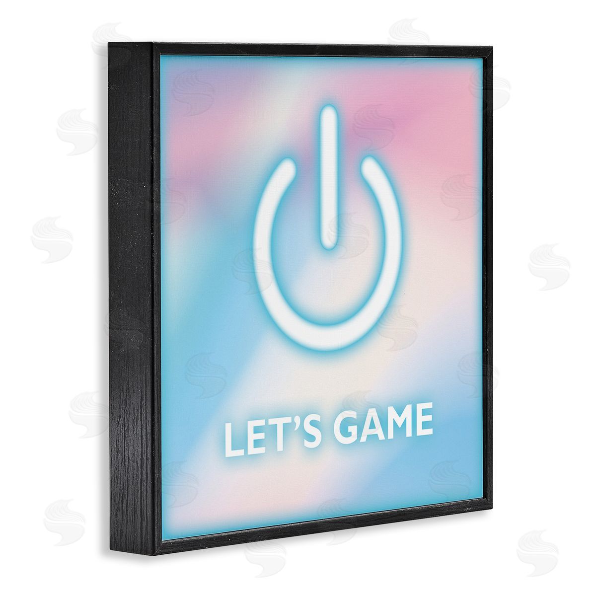 Pastel Let's Game Power Symbol Black Frame Print Wall Art, Home Decor by Yass Naffas Designs