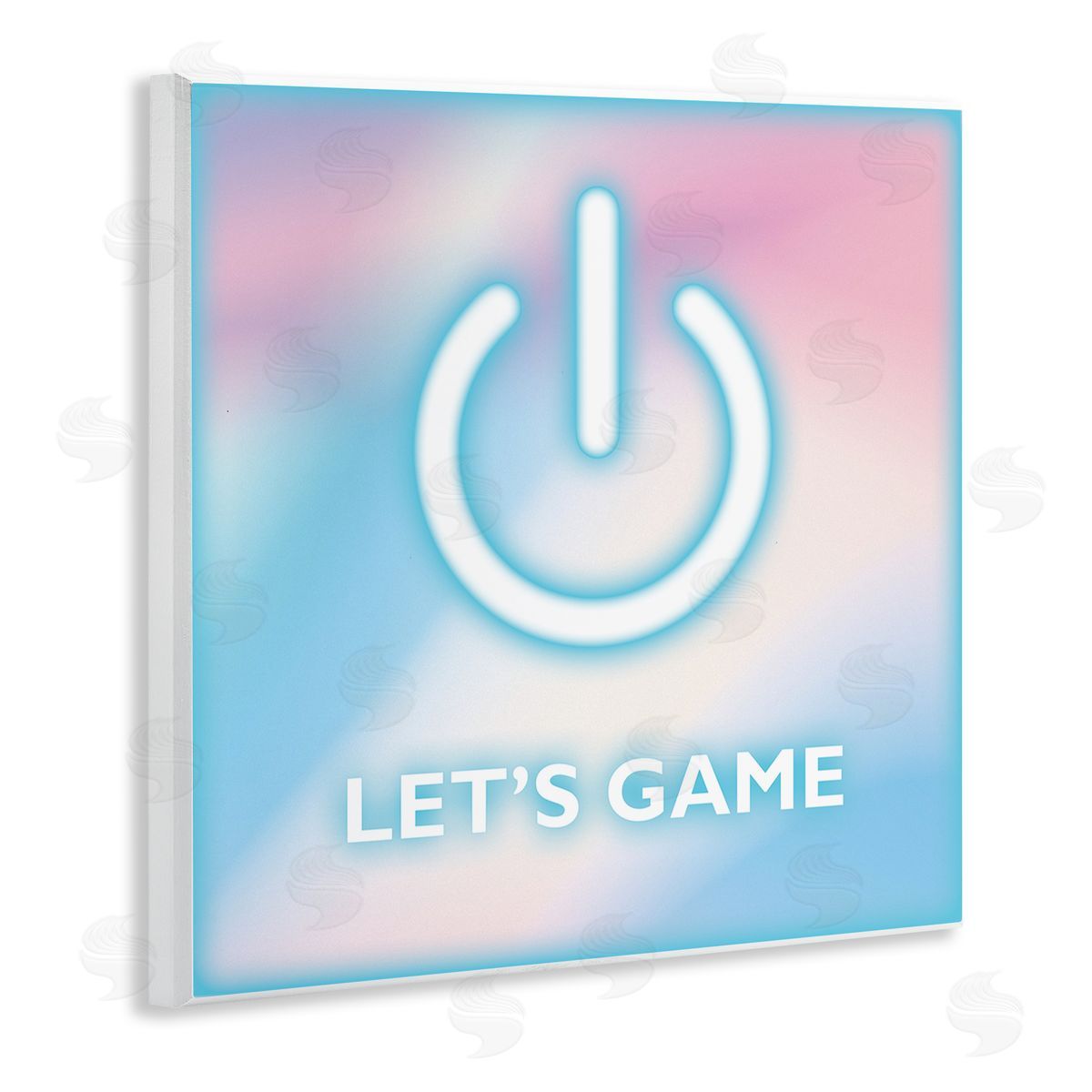 Pastel Let's Game Power Symbol Wood Plaque Wall Art, Home Decor by Yass Naffas Designs