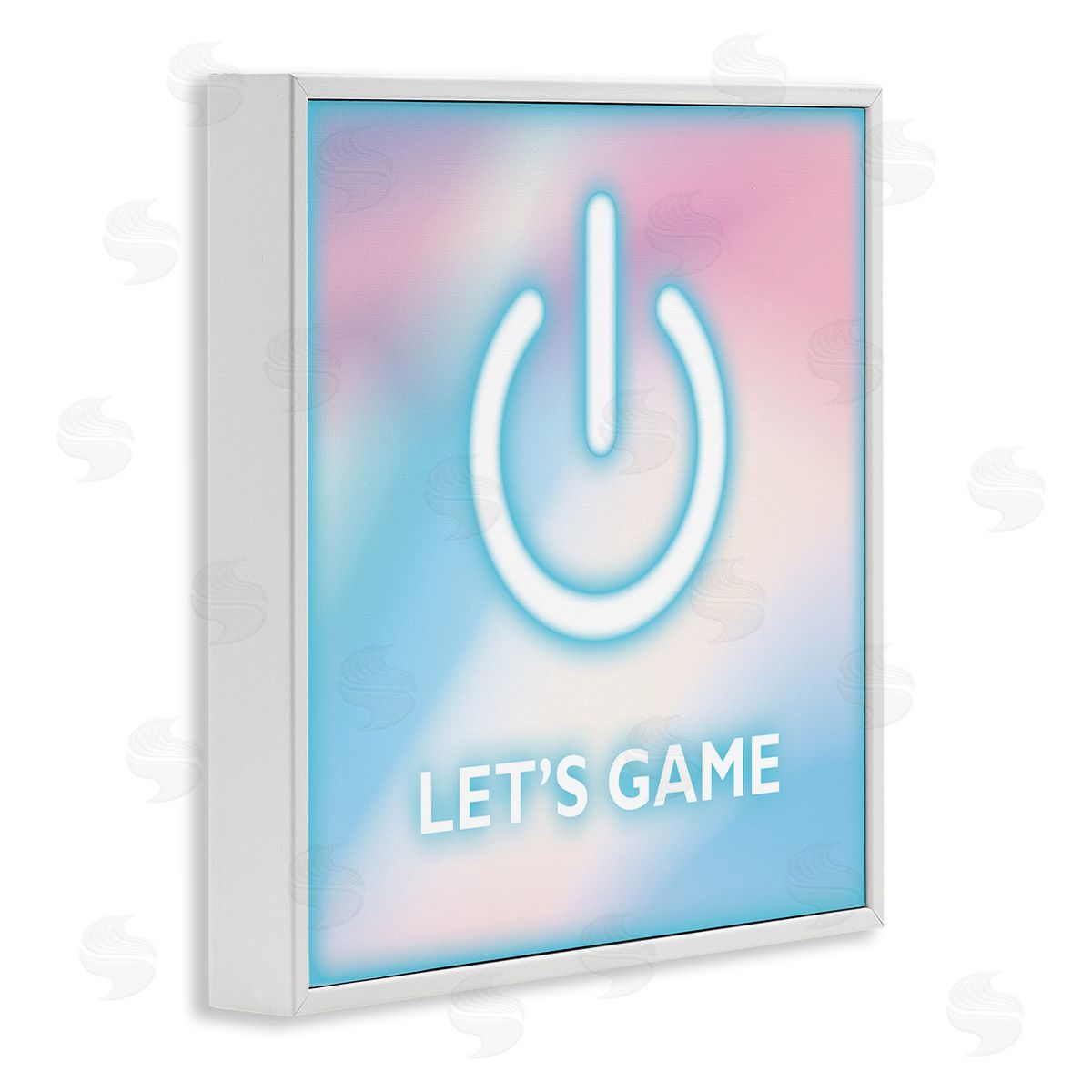 Pastel Let's Game Power Symbol White Frame Print Wall Art, Home Decor by Yass Naffas Designs