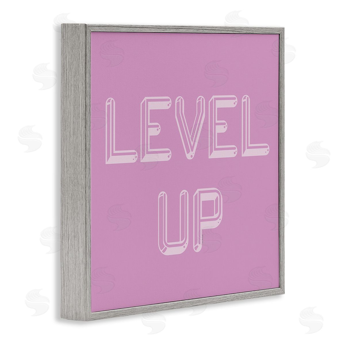 Level Up Purple & White Grey Frame Print Wall Art, Home Decor by Yass Naffas Designs