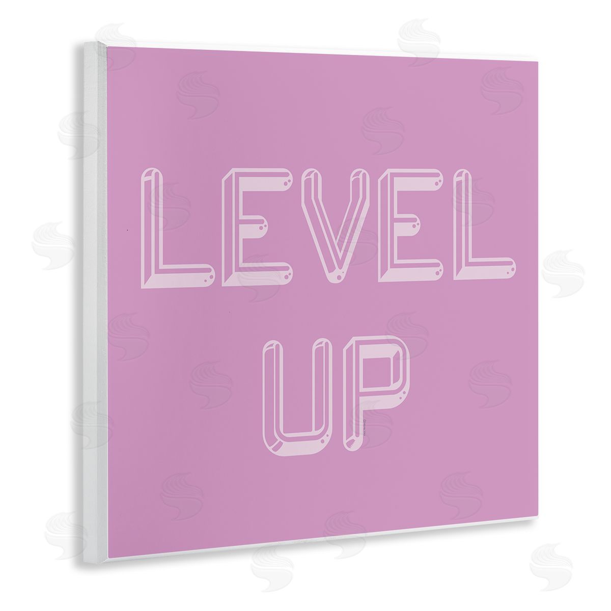 Level Up Purple & White Wood Plaque Wall Art, Home Decor by Yass Naffas Designs