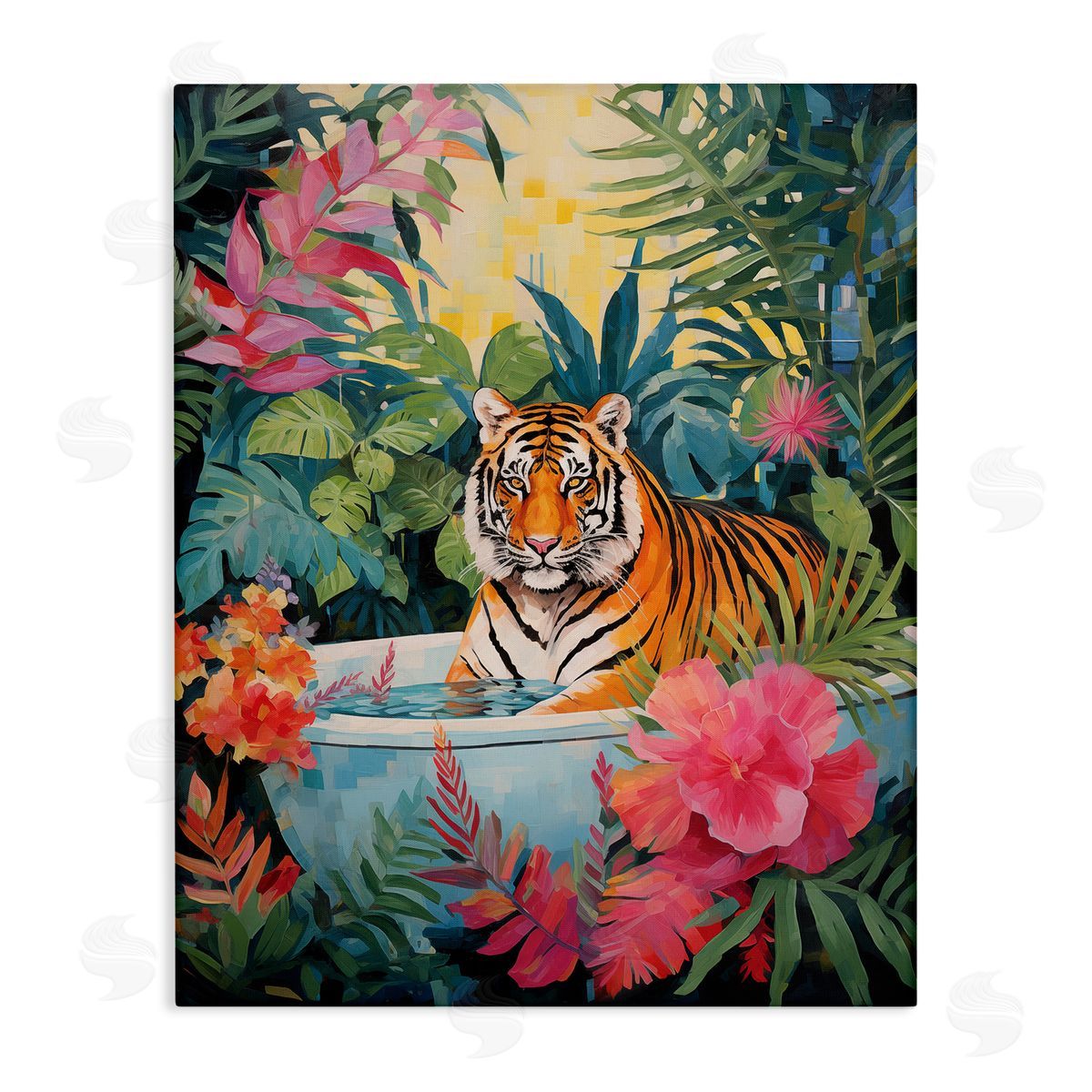 Tiger in Luxurious Bath Canvas Wall Art, Home Decor by Heidi Kuntz