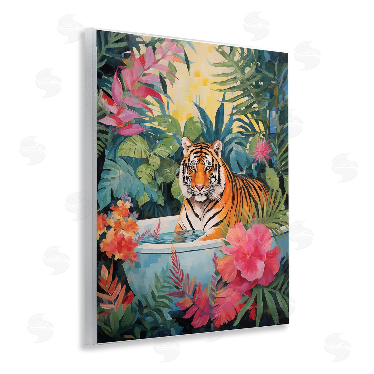 Tiger in Luxurious Bath Wood Plaque Wall Art, Home Decor by Heidi Kuntz