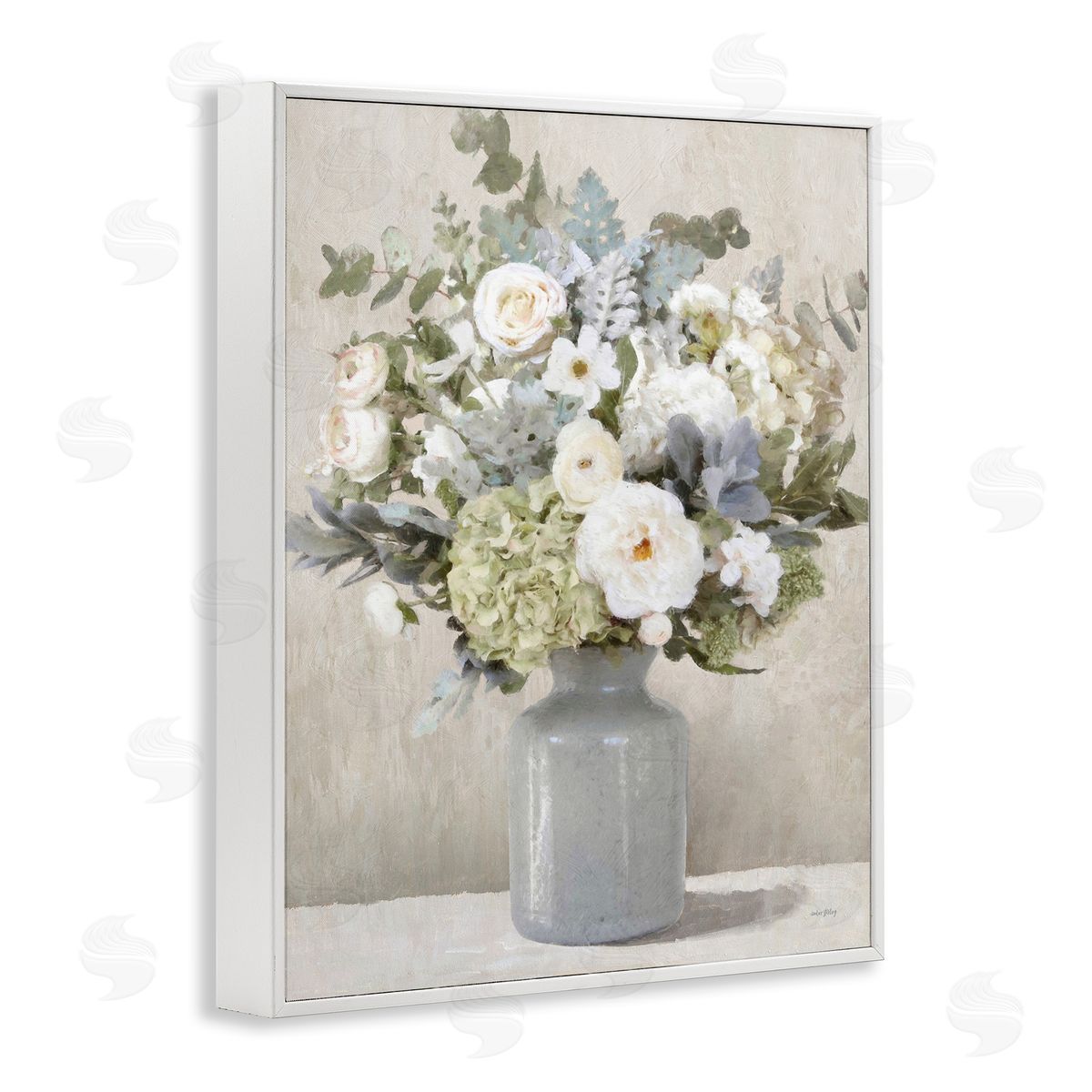 Fresh Garden Bouquet White Frame Print Wall Art, Home Decor by Amber Sterling