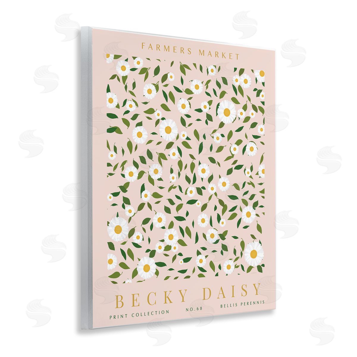Minimal Pastel Daisies Wood Plaque Wall Art, Home Decor by Kamdon Kreations