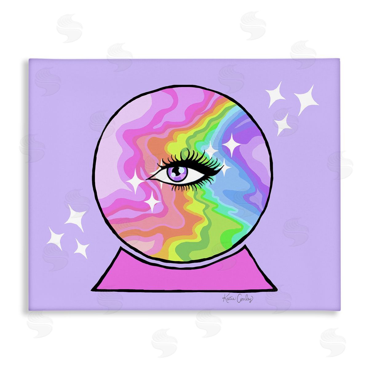 Mystical Crystal Ball Eye Canvas Wall Art, Home Decor by Katie Conley