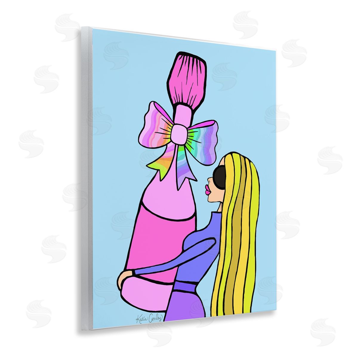 Bold Fashionista with Wine Bottle Wood Plaque Wall Art, Home Decor by Katie Conley