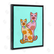 Katie Conley | Funky Cats on Turquoise