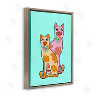 Katie Conley | Funky Cats on Turquoise