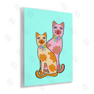 Katie Conley | Funky Cats on Turquoise
