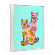 Katie Conley | Funky Cats on Turquoise