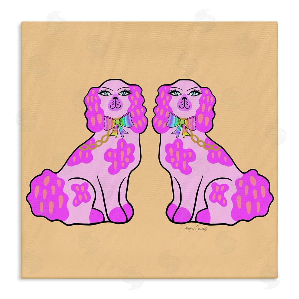 Funky Glam Pooches Canvas Wall Art, Home Decor by Katie Conley