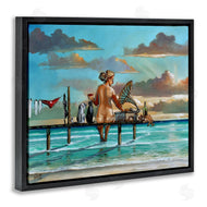 Ronald West | Woman & Cats Beach Sunset