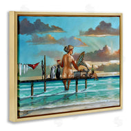 Ronald West | Woman & Cats Beach Sunset