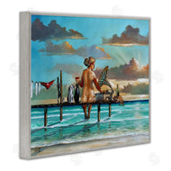 Ronald West | Woman & Cats Beach Sunset
