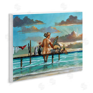 Ronald West | Woman & Cats Beach Sunset