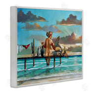Ronald West | Woman & Cats Beach Sunset