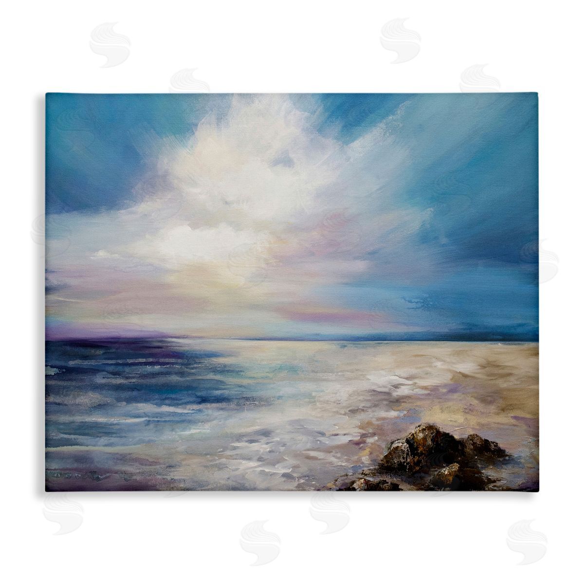 Serene Clouds over Beach Canvas Wall Art, Home Decor by Karen Hale
