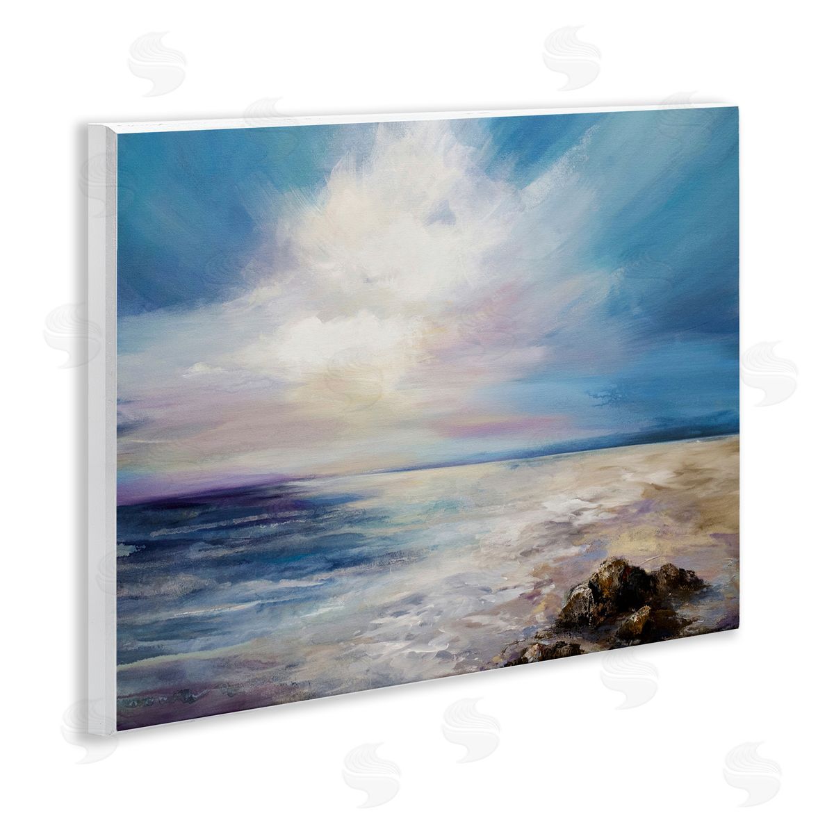 Serene Clouds over Beach Wood Plaque Wall Art, Home Decor by Karen Hale