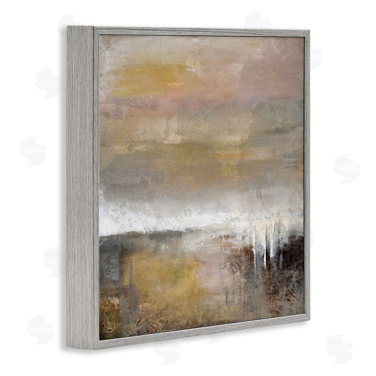 Neutral Earthy Abstract Landscape Grey Frame Print Wall Art, Home Decor by Karen Hale