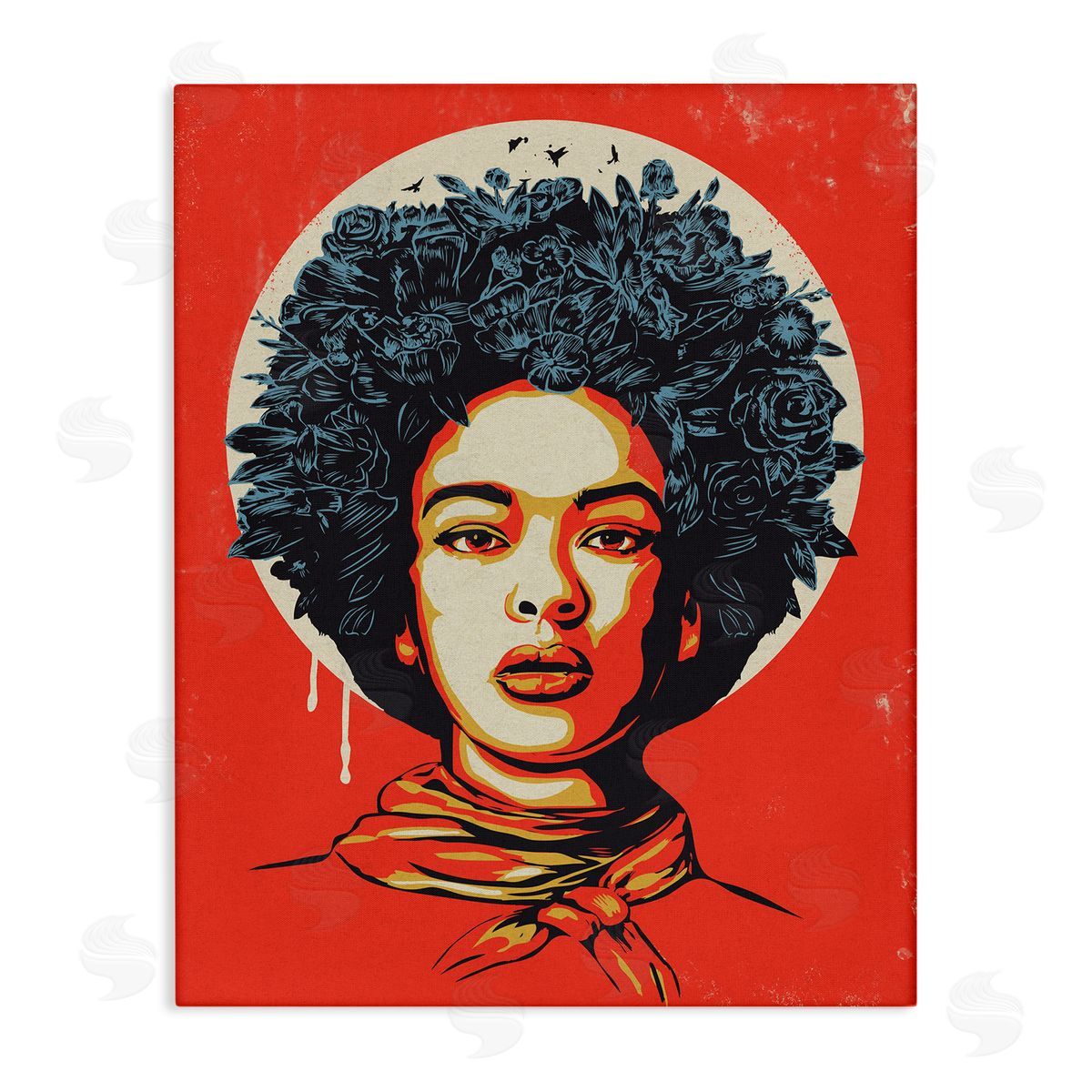 Vibrant Portrait of Woman Canvas Wall Art, Home Decor by Balazs Solti