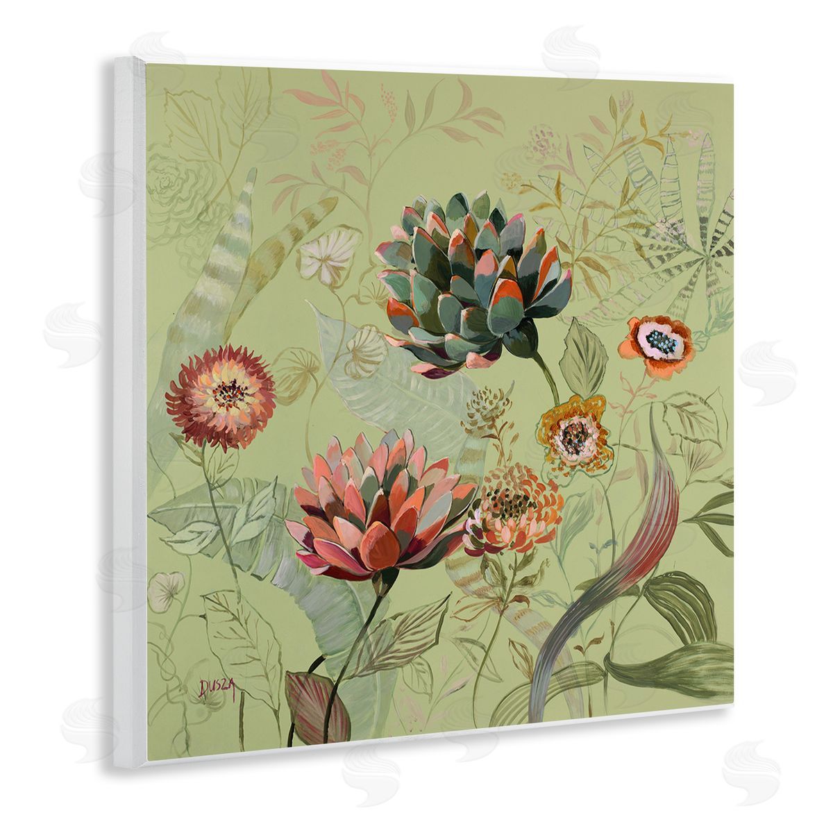 Traditional Vintage Foliage Wood Plaque Wall Art, Home Decor by Dusza