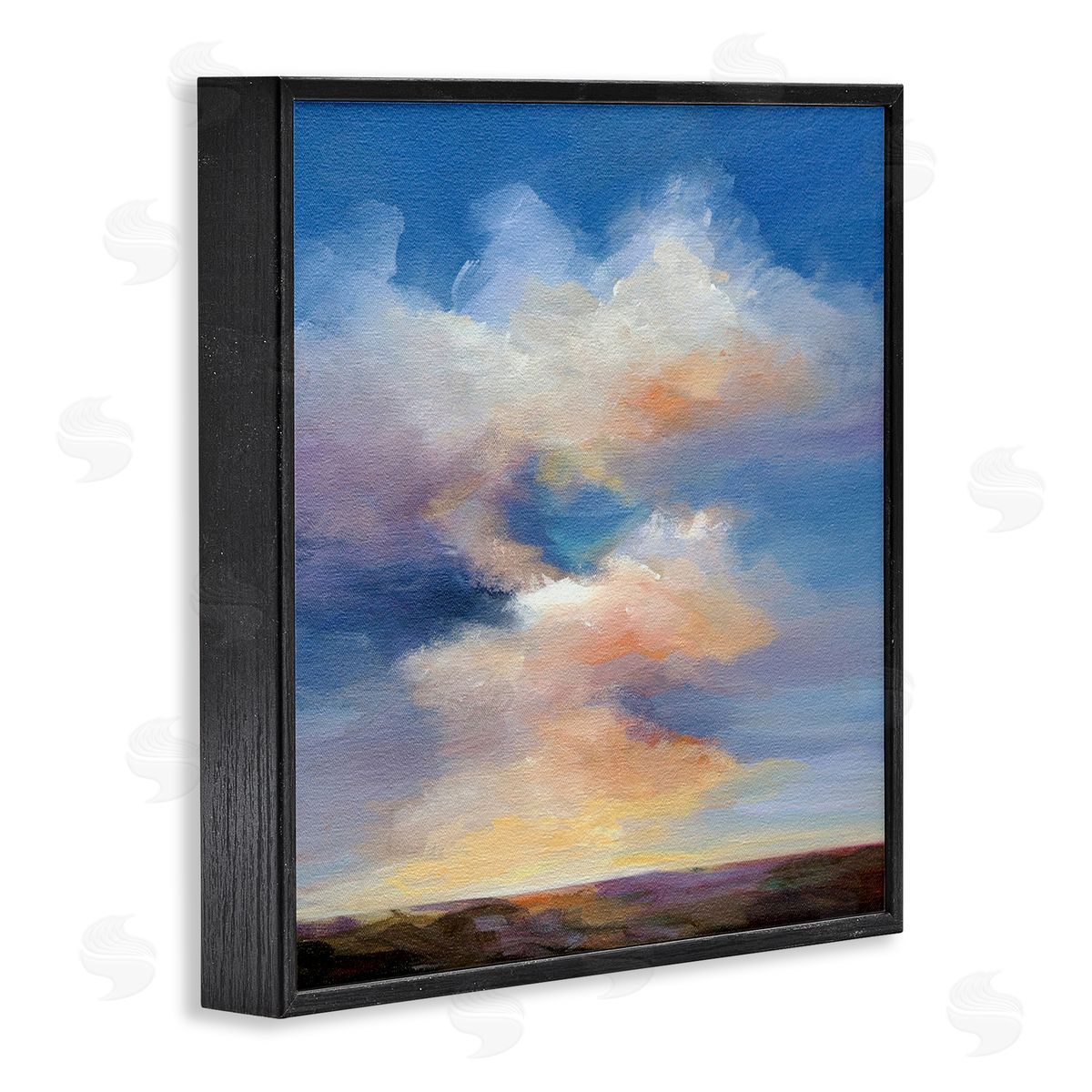 Luminous Sunset Clouds Black Frame Print Wall Art, Home Decor by Karen Hale