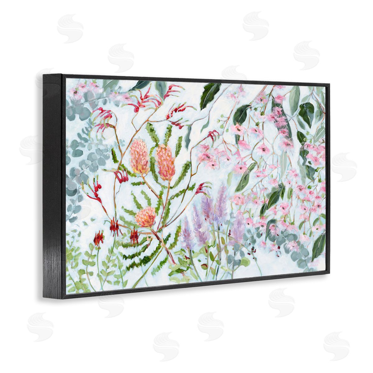 Elegant Garden Flowers Black Frame Print Wall Art, Home Decor by Meredith Howse