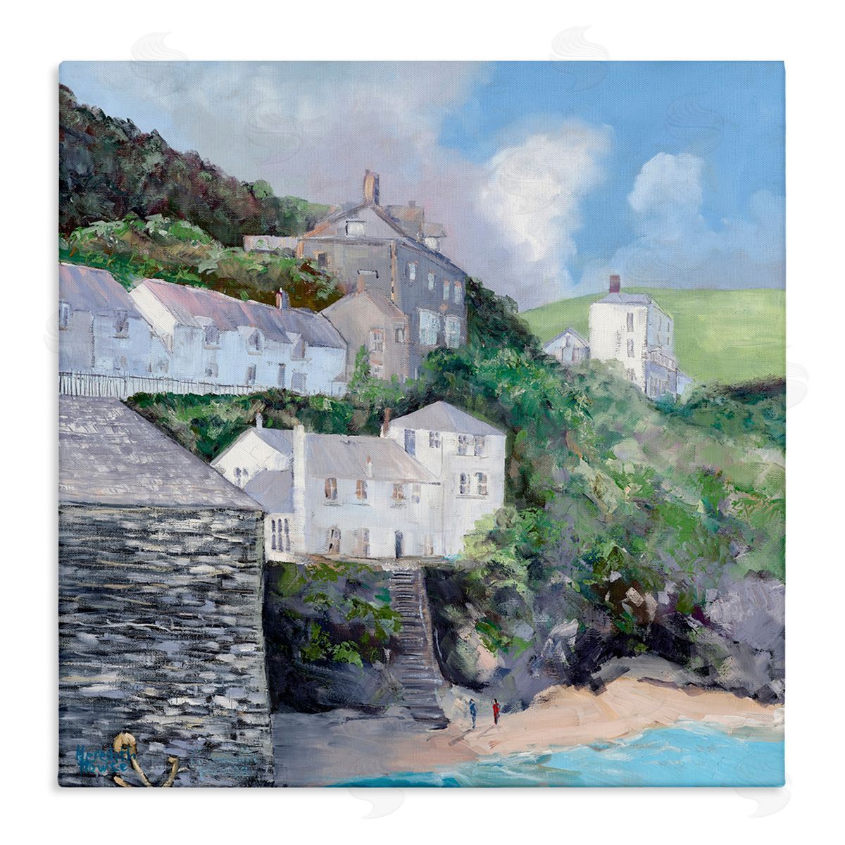Coastal Village Beach Canvas Wall Art, Home Decor by Meredith Howse
