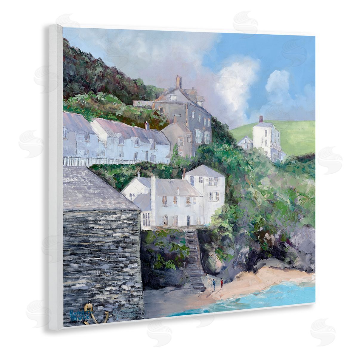 Coastal Village Beach Wood Plaque Wall Art, Home Decor by Meredith Howse