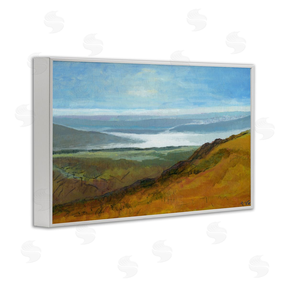 Vast Serene Hills White Frame Print Wall Art, Home Decor by Dita Jacobovitz