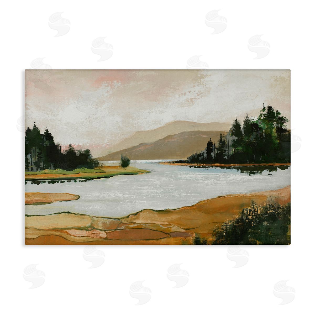 Relaxing Valley Lake Canvas Wall Art, Home Decor by Max Maxx