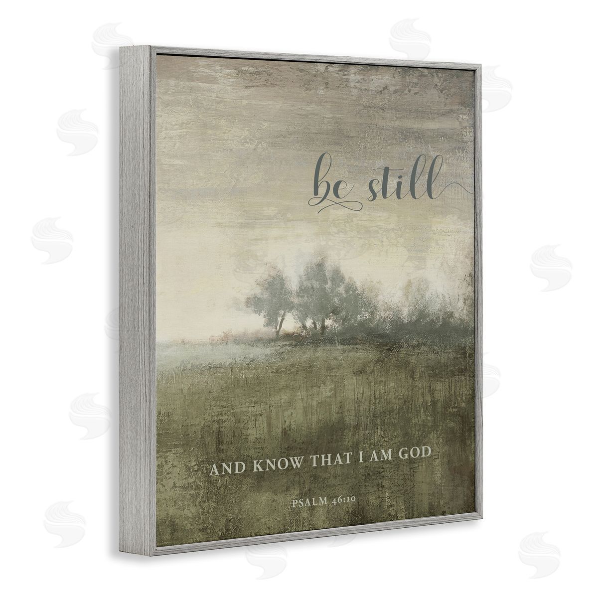 Be Still over Rustic Landscape Grey Frame Print Wall Art, Home Decor by John Spaeth