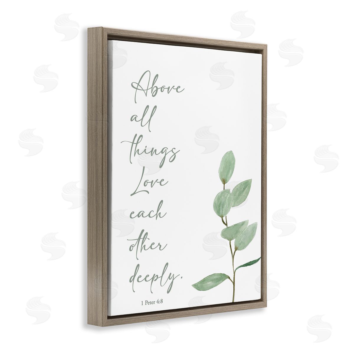 Love Each Other Deeply Brown Floating Frame Canvas Wall Art, Home Decor by Lucille Price