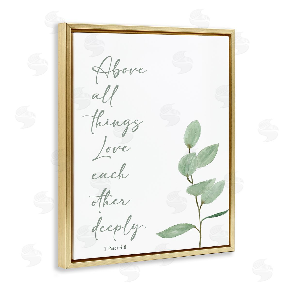 Love Each Other Deeply Gold Floating Frame Canvas Wall Art, Home Decor by Lucille Price