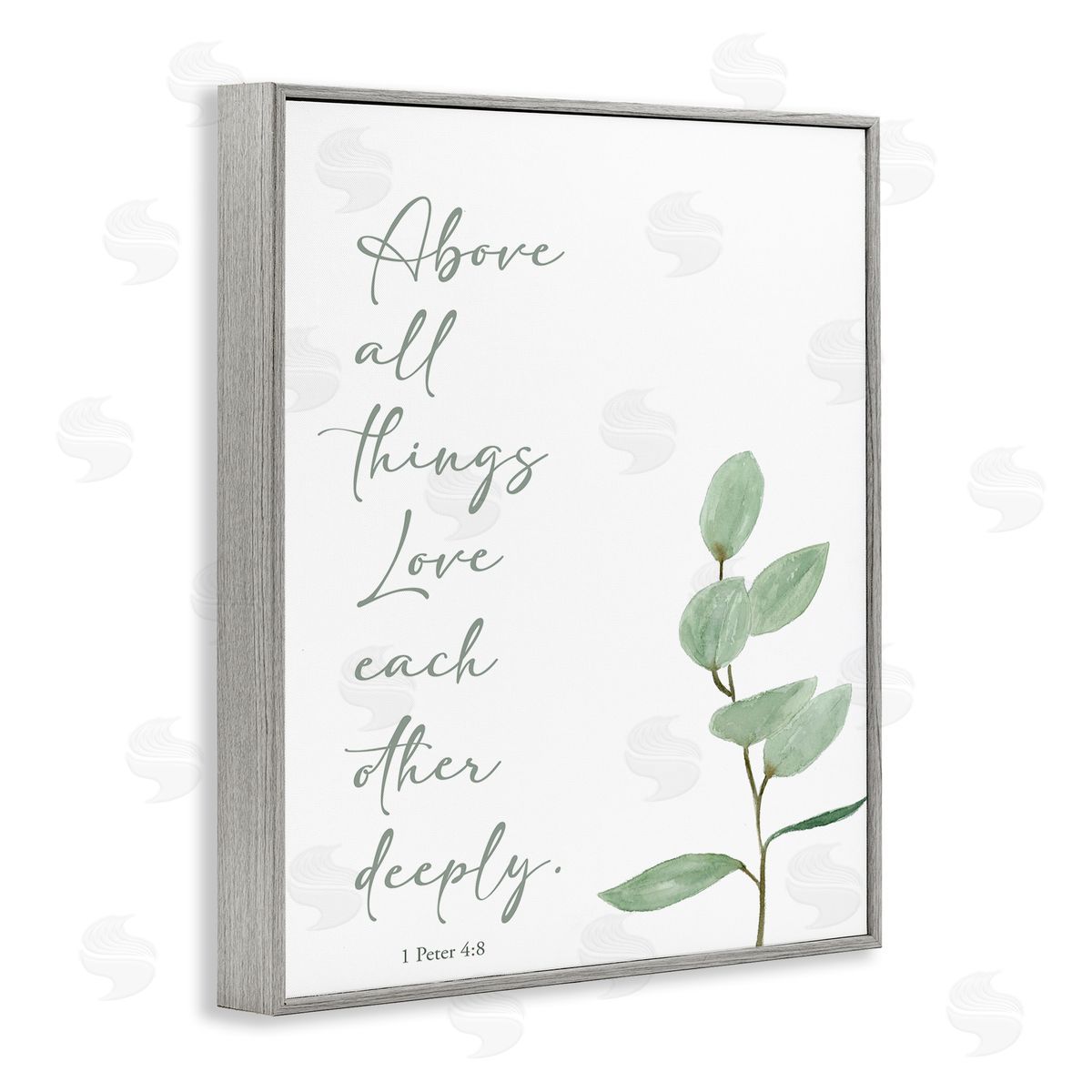 Love Each Other Deeply Grey Frame Print Wall Art, Home Decor by Lucille Price